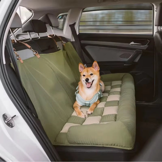 Cama de Lujo para Perros – Asiento Elevador para Auto con Arnés de Seguridad y Diseño Premium