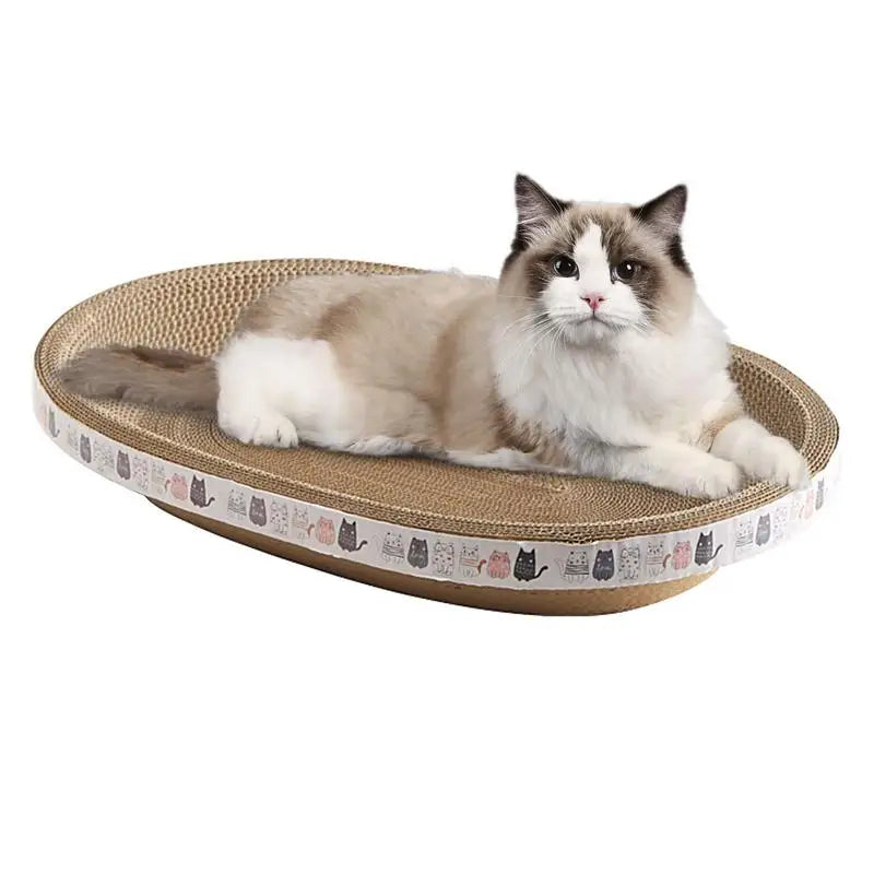 Rascador Corrugado para Gatos – Ovalado, Resistente y con Diseño de Garra