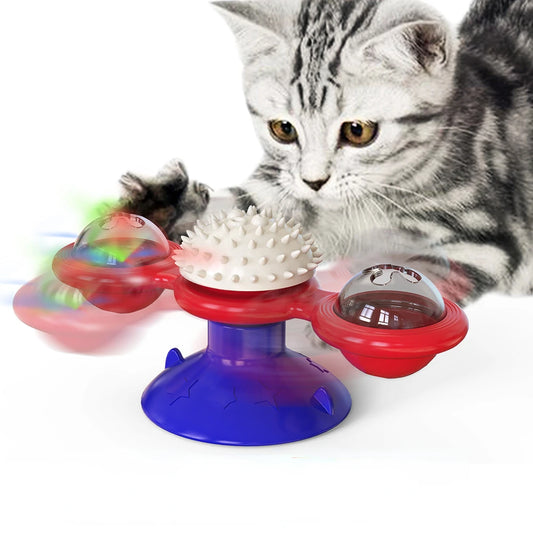 Juguete Interactivo Molino de Viento para Gatos – Antiestrés, Divertido y con Hierba Gatuna