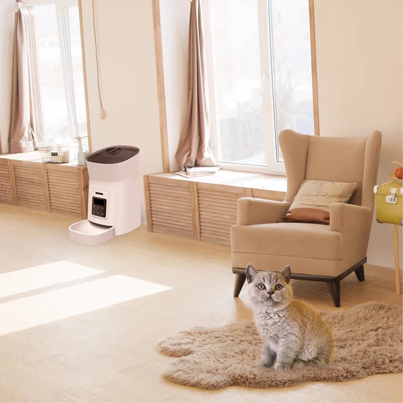 Alimentador Automático Inteligente para Mascotas con Cámara WiFi – 4L y 6L, Programación de Comidas y Grabación de Voz