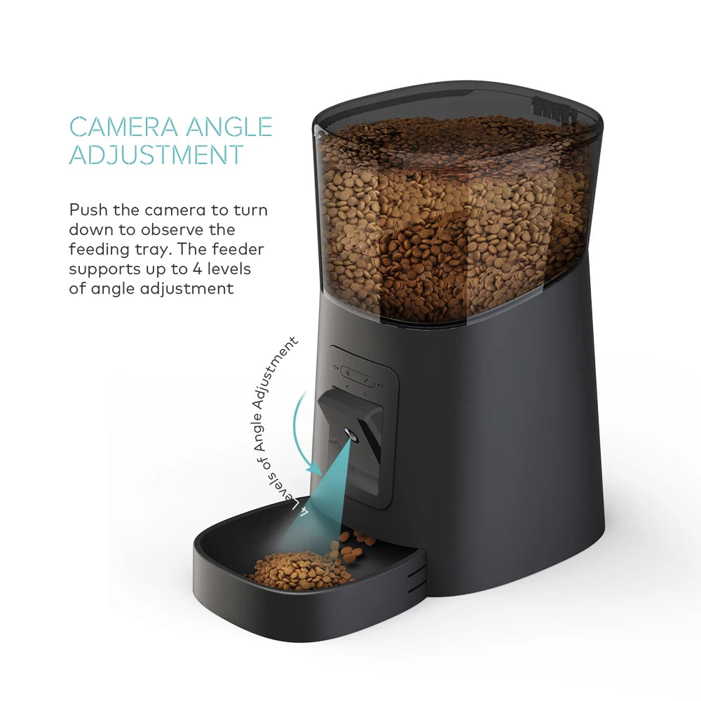 Alimentador Automático Inteligente para Mascotas con Cámara WiFi – 4L y 6L, Programación de Comidas y Grabación de Voz