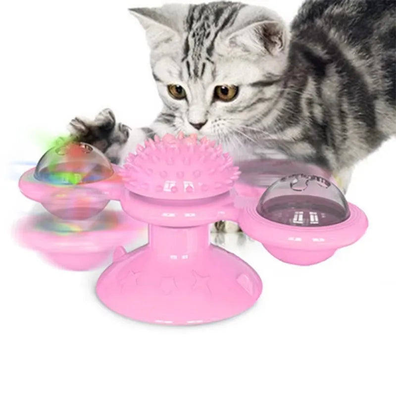 Juguete Interactivo Molino de Viento para Gatos – Antiestrés, Divertido y con Hierba Gatuna