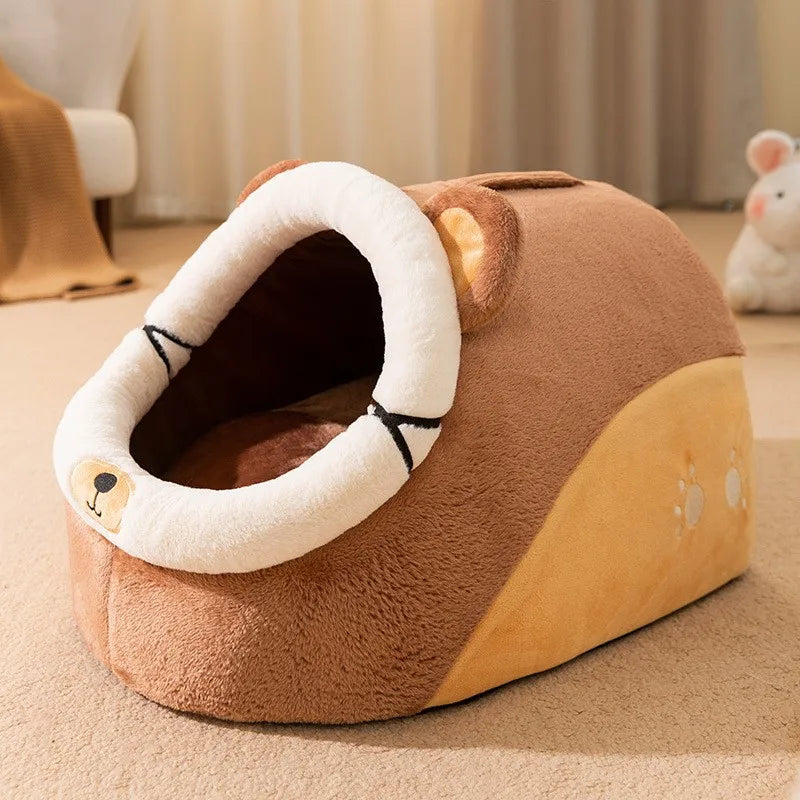 Cama Cuna para Gatos 🐾 Four Seasons – Suave, Cómoda y Semi Cerrada