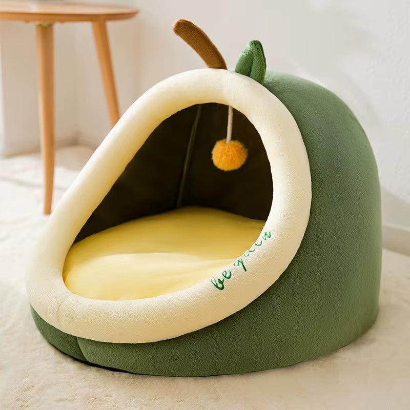 Cama Cuna para Gatos 🐾 Four Seasons – Suave, Cómoda y Semi Cerrada