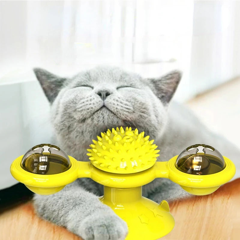 Juguete Interactivo Molino de Viento para Gatos – Antiestrés, Divertido y con Hierba Gatuna
