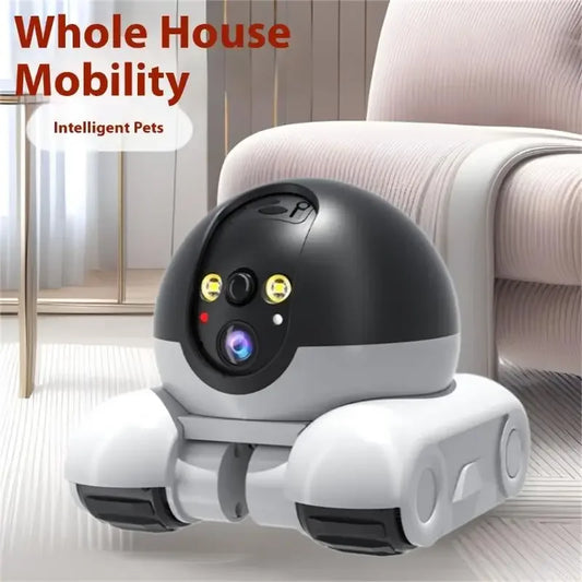 Cámara Robot Inteligente 360° con Movilidad, Audio Bidireccional y Visión Nocturna – Ideal para Mascotas y Seguridad del Hogar