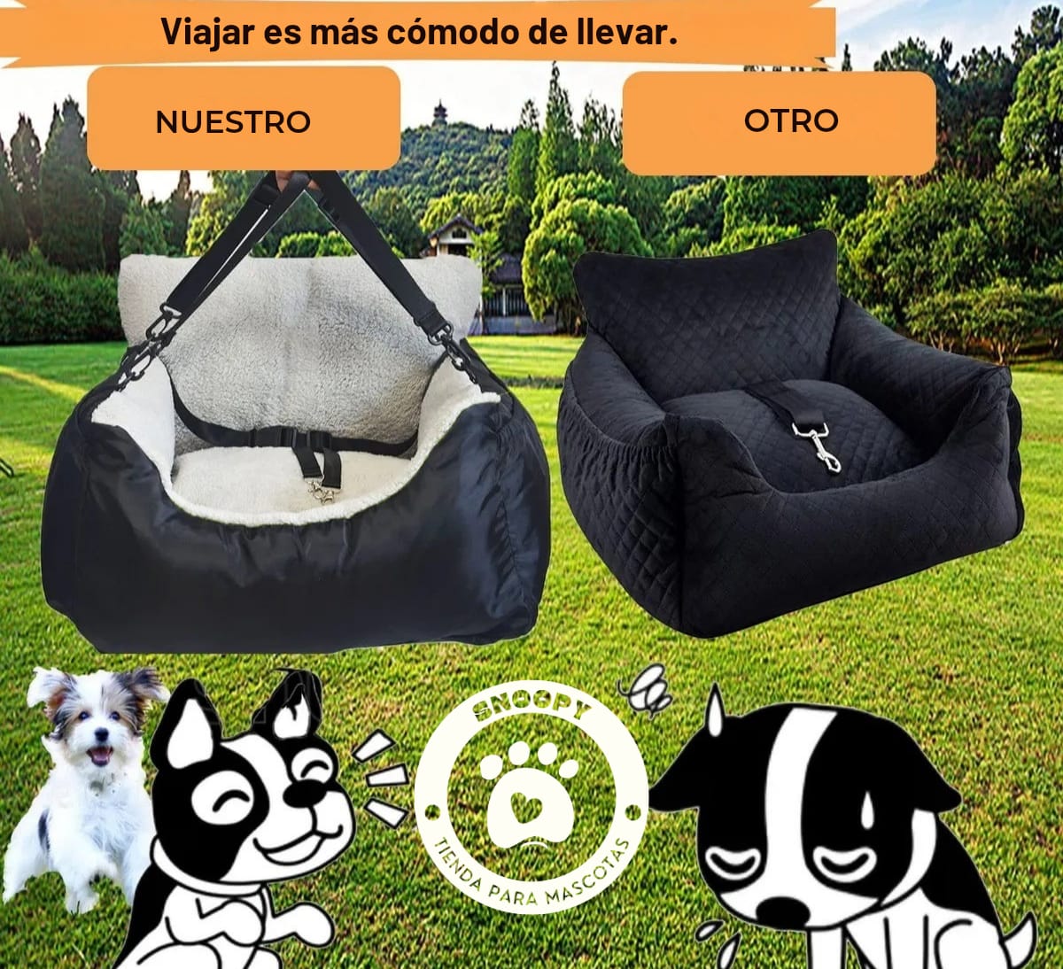 Butaca Transportadora y Cama 2 en 1 para Mascotas – Producto Internacional