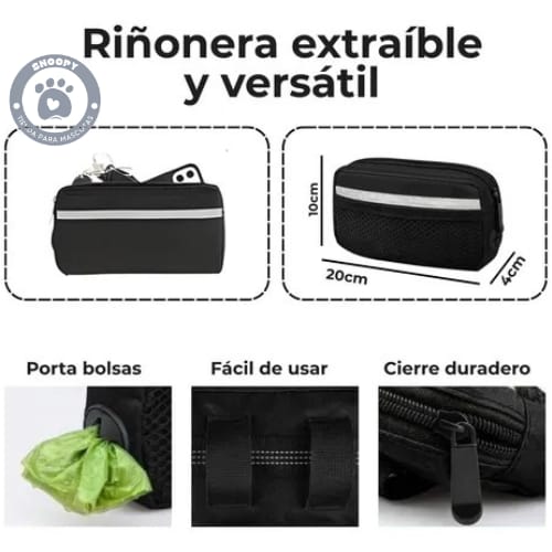 Cinturón manos libres con correa para correr y pasear con tu perro - Producto Importado