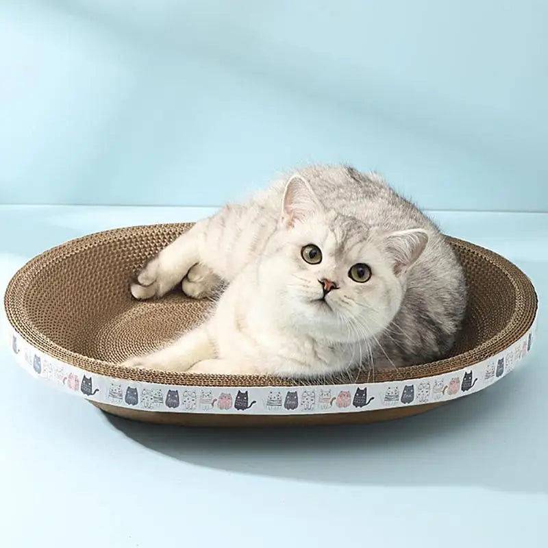 Rascador Corrugado para Gatos – Ovalado, Resistente y con Diseño de Garra