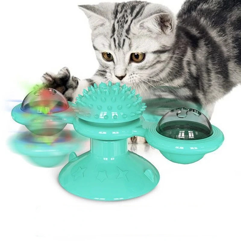 Juguete Interactivo Molino de Viento para Gatos – Antiestrés, Divertido y con Hierba Gatuna