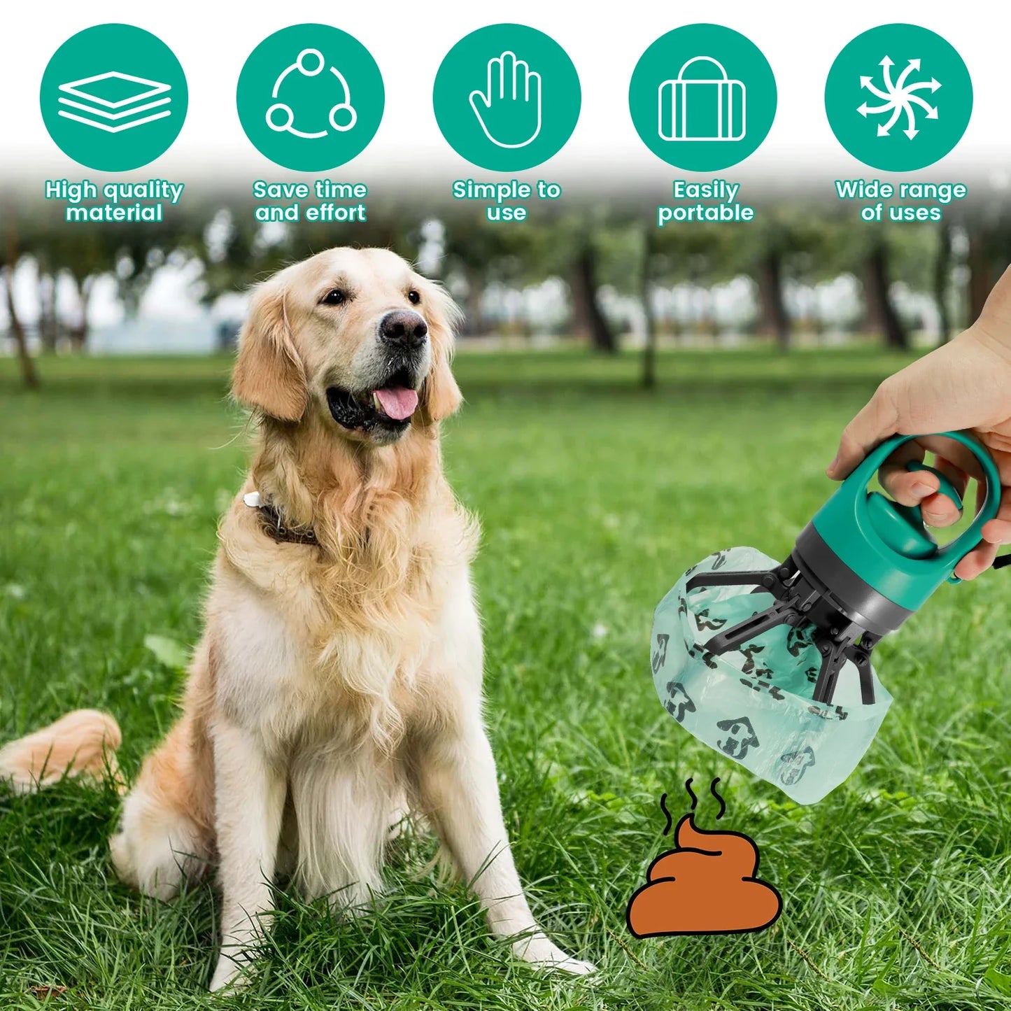Recogedor Portátil de Excrementos para Perros – Limpieza Fácil e Higiénica en Exteriores