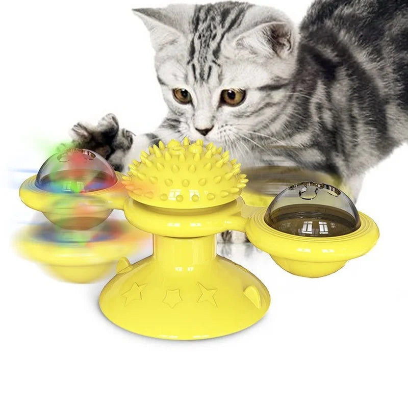 Juguete Interactivo Molino de Viento para Gatos – Antiestrés, Divertido y con Hierba Gatuna