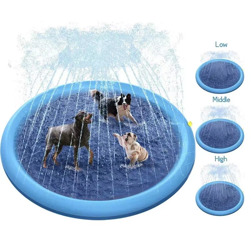 Piscina Rociadora para Perros 🐶💦 – Alfombra de Agua Interactiva 170 cm