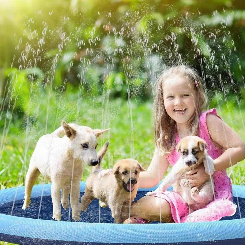 Piscina Rociadora para Perros 🐶💦 – Alfombra de Agua Interactiva 170 cm