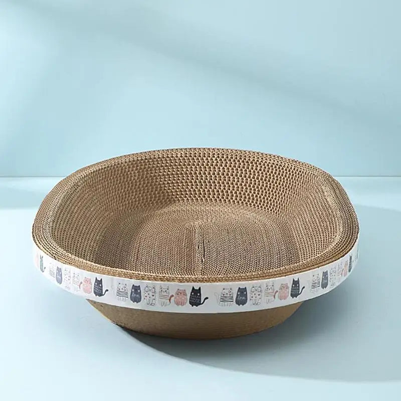 Rascador Corrugado para Gatos – Ovalado, Resistente y con Diseño de Garra