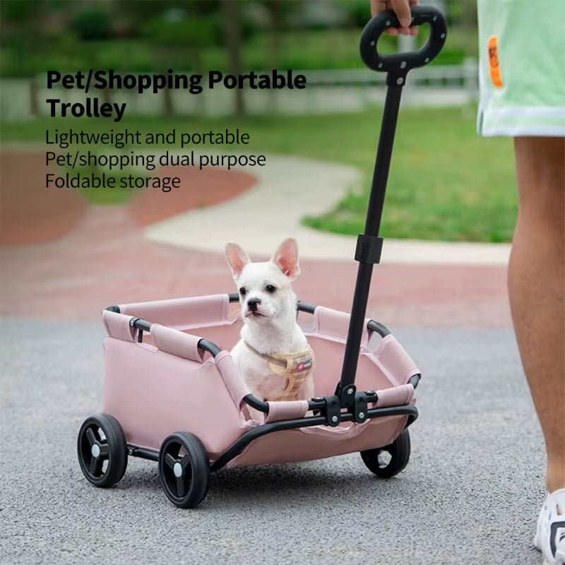 Cochecito Plegable Premium para Mascotas con Ruedas – Transportadora Portátil para Perros y Gatos Pequeños/Procto Internacional