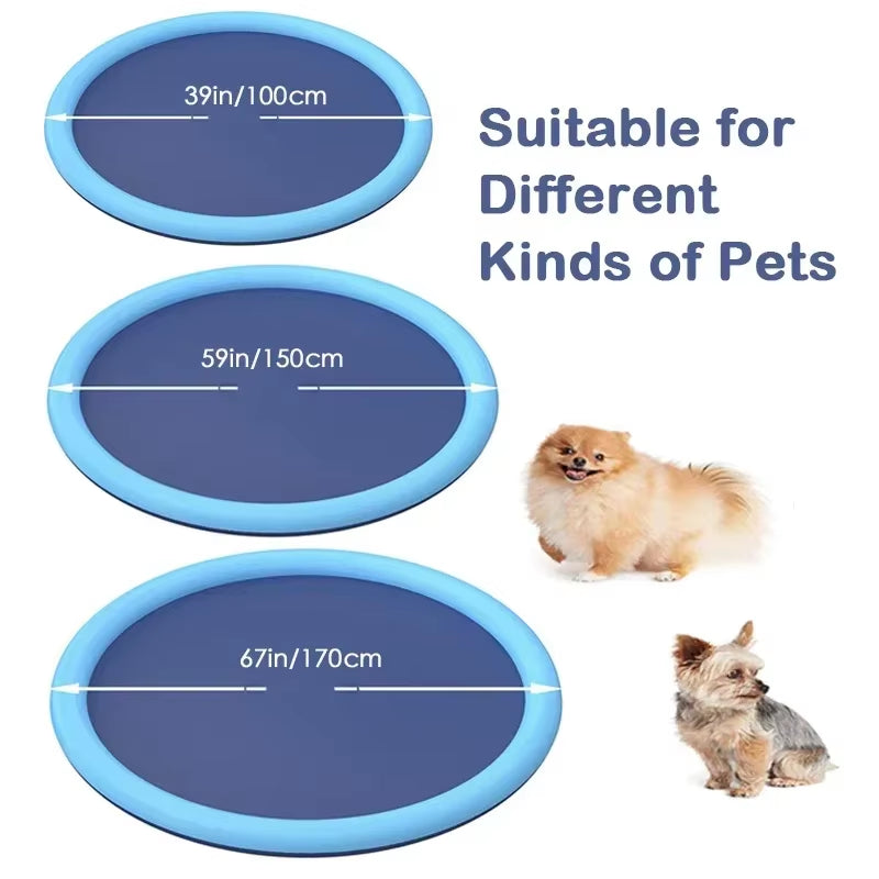 Piscina Rociadora para Perros 🐶💦 – Alfombra de Agua Interactiva 170 cm