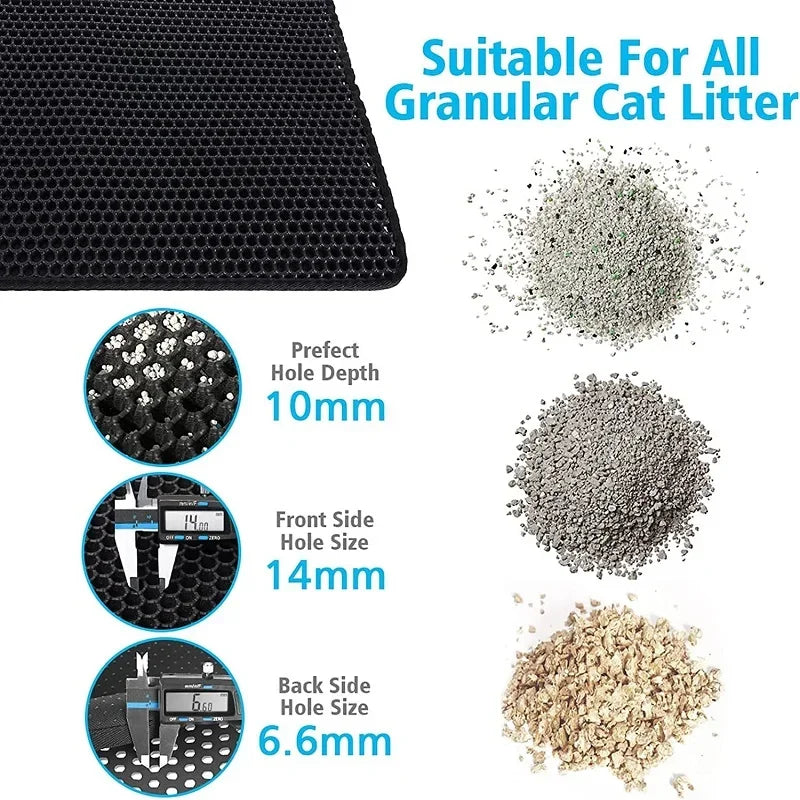 Esterilla de Arena para Gatos de Doble Capa – Antideslizante, Impermeable y Fácil de Limpiar