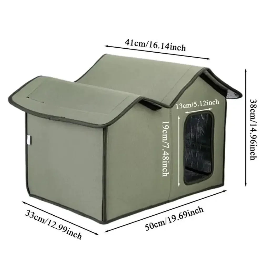 Casa para Gatos al Aire Libre Impermeable con Techo Desmontable – Refugio Térmico para Gatos y Perros Pequeños/Producto Importado