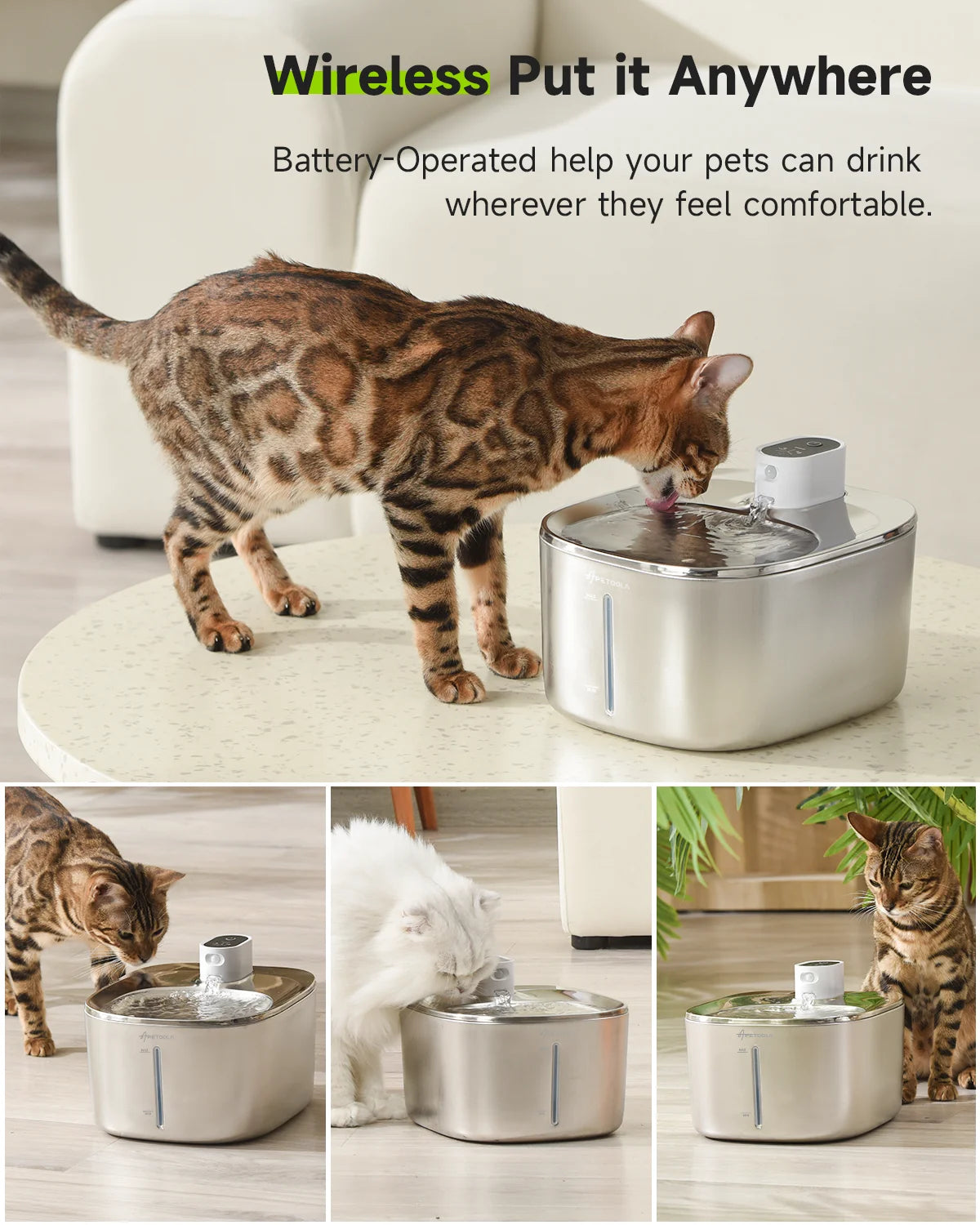 Fuente de Agua Inalámbrica 4L para Gatos 🐱 | Sensor Automático