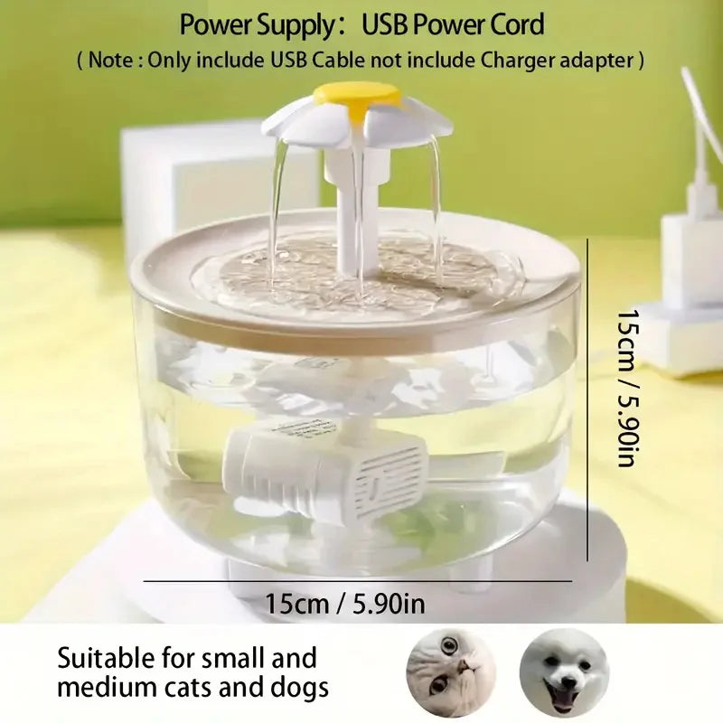 Fuente de Agua Automática Silenciosa para Mascotas 🐾 | Bebedero Eléctrico USB con Filtro Purificador