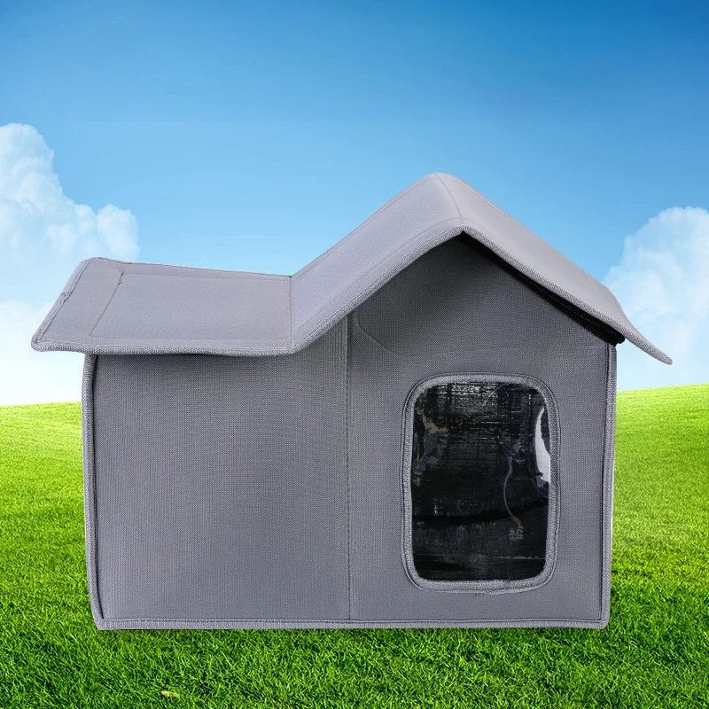 Casa para Gatos al Aire Libre Impermeable con Techo Desmontable – Refugio Térmico para Gatos y Perros Pequeños/Producto Importado