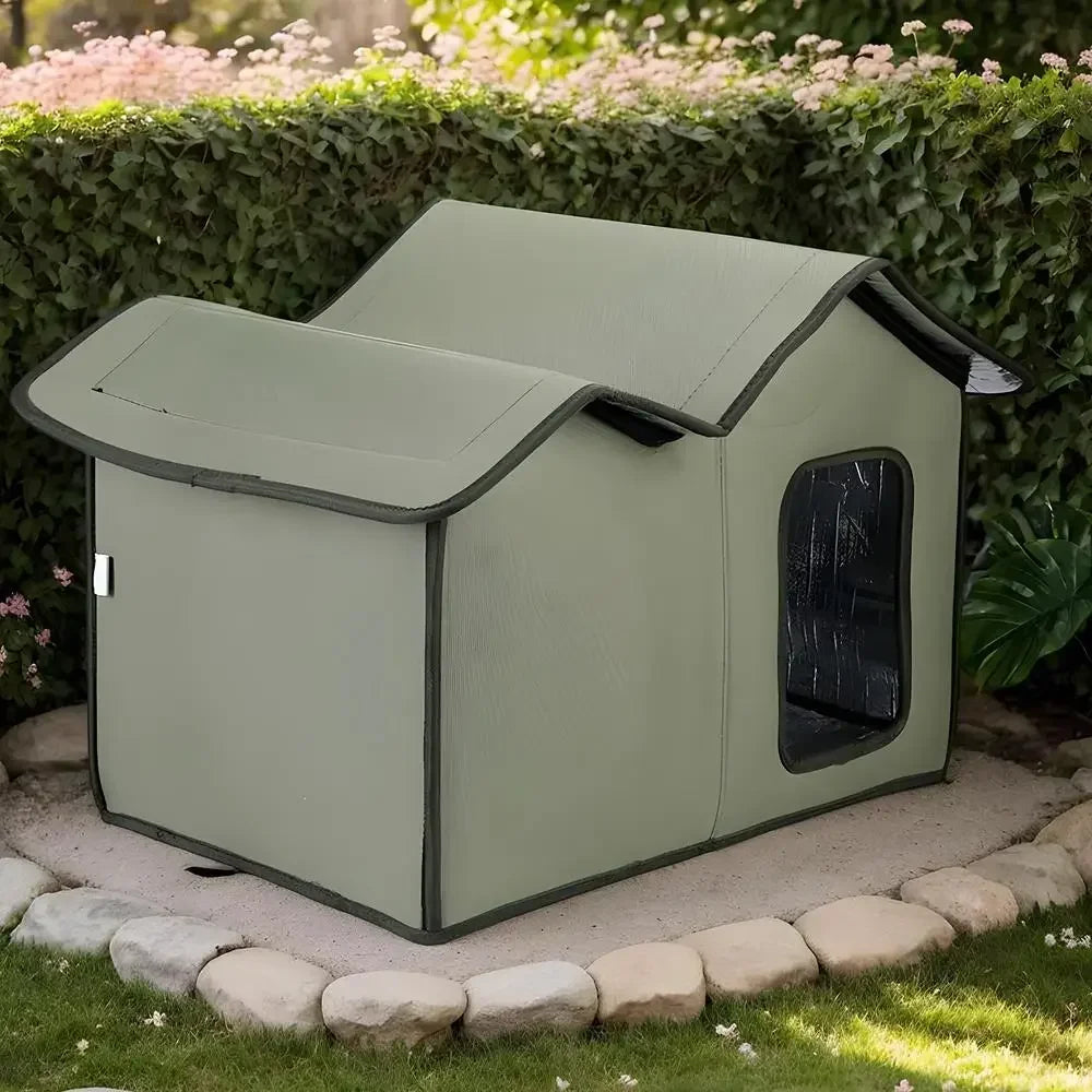 Casa para Gatos al Aire Libre Impermeable con Techo Desmontable – Refugio Térmico para Gatos y Perros Pequeños/Producto Importado