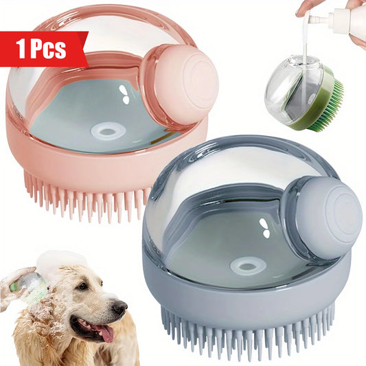 Cepillo de baño para perros y gatos con dispensador de shampoo – Masajeador de silicona