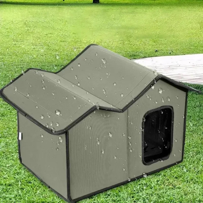 Casa para Gatos al Aire Libre Impermeable con Techo Desmontable – Refugio Térmico para Gatos y Perros Pequeños/Producto Importado
