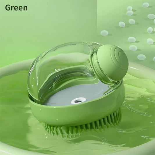Cepillo de baño para perros y gatos con dispensador de shampoo – Masajeador de silicona