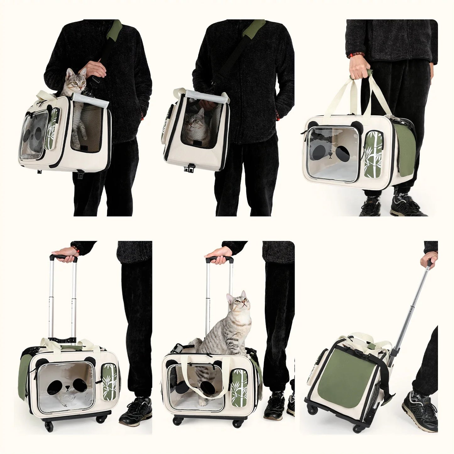 Cochecito Plegable para Mascotas con 4 Ruedas Universales – Transportadora Portátil para Perros y Gatos Pequeños/Producto Internacional