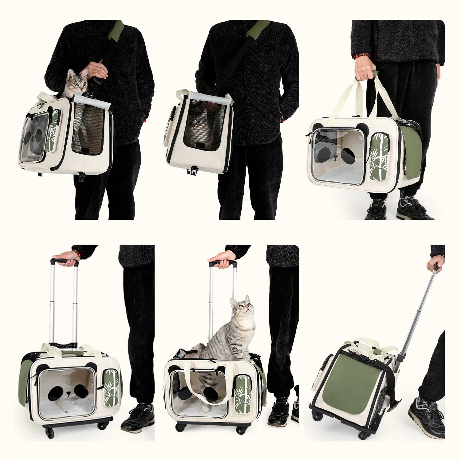 Cochecito Plegable para Mascotas con 4 Ruedas Universales – Transportadora Portátil para Perros y Gatos Pequeños/Producto Internacional