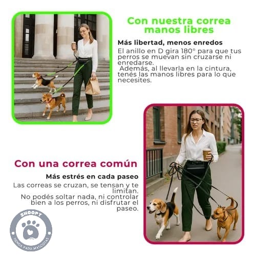 Cinturón manos libres con correa para correr y pasear con tu perro