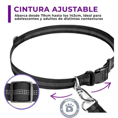 Cinturón manos libres con correa para correr y pasear con tu perro