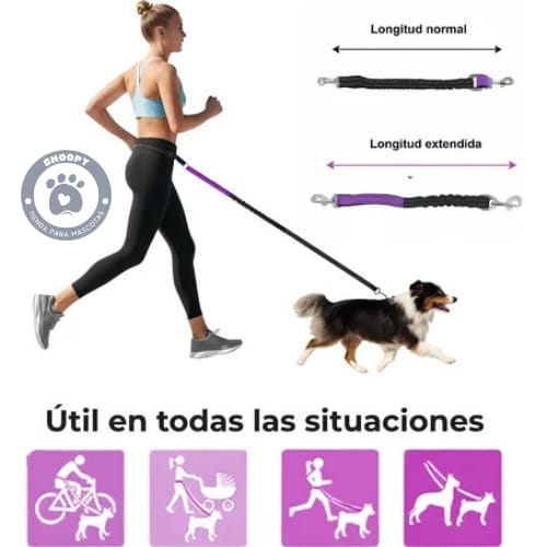 Cinturón manos libres con correa para correr y pasear con tu perro