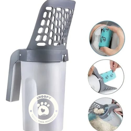 Pala Recolectora de Arena con Bolsas Desechables para Mascotas