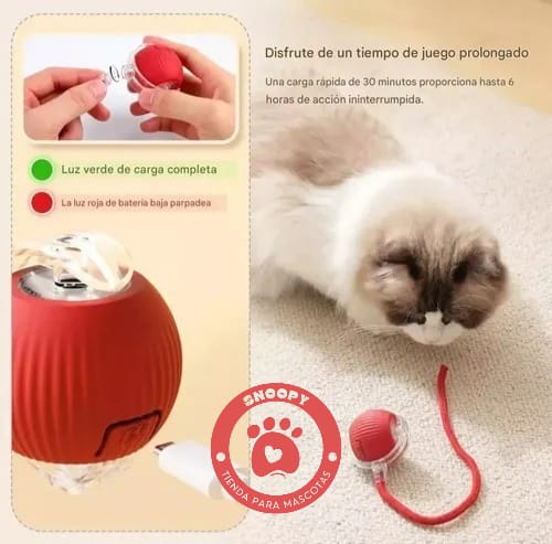 Pelota Interactiva Recargable USB para Perros y Gatos – Juego Inteligente y Seguro