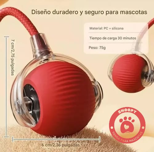 Pelota Interactiva Recargable USB para Perros y Gatos – Juego Inteligente y Seguro
