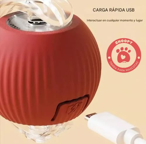 Pelota Interactiva Recargable USB para Perros y Gatos – Juego Inteligente y Seguro