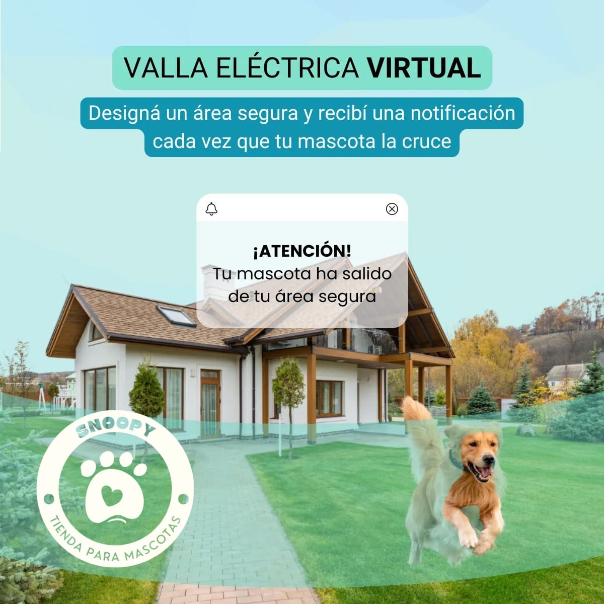 Collar GPS Inteligente para Mascotas con Valla Virtual + SIM Incluida | Snoopy Pets