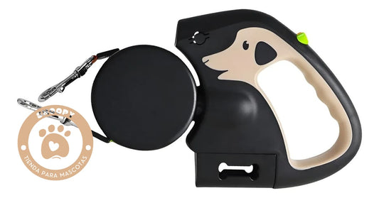 Correa Doble Retráctil con Linterna y Porta Bolsas – Ideal para Pasear 2 Perros a la Vez, Giro 360°, Liviana y Segura