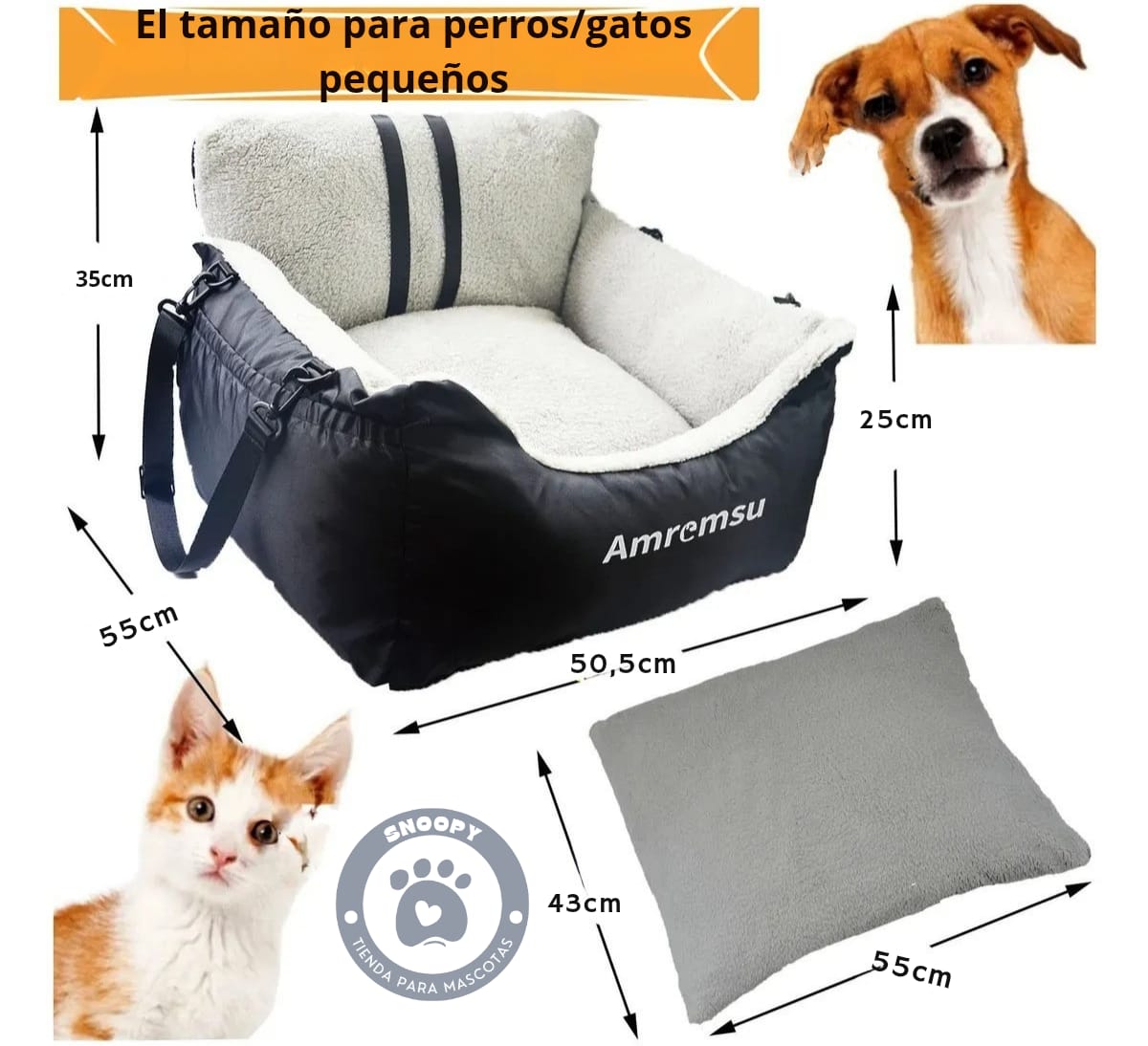 Butaca Transportadora y Cama 2 en 1 para Mascotas – Producto Internacional