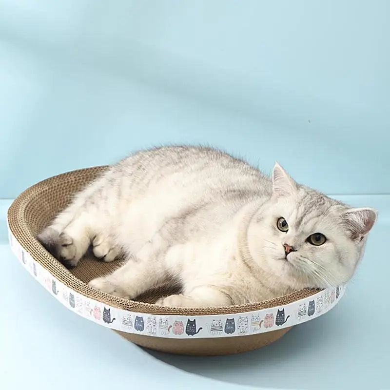 Rascador Corrugado para Gatos – Ovalado, Resistente y con Diseño de Garra