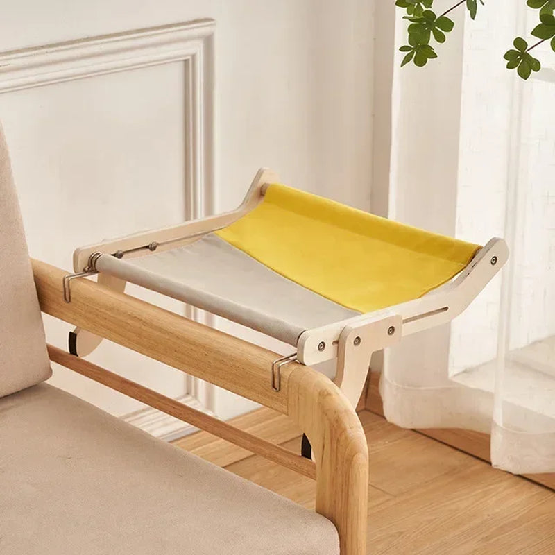 Cama Colgante para Gatos – Ventana de Madera con Lona Resistente y Lavable 🐾