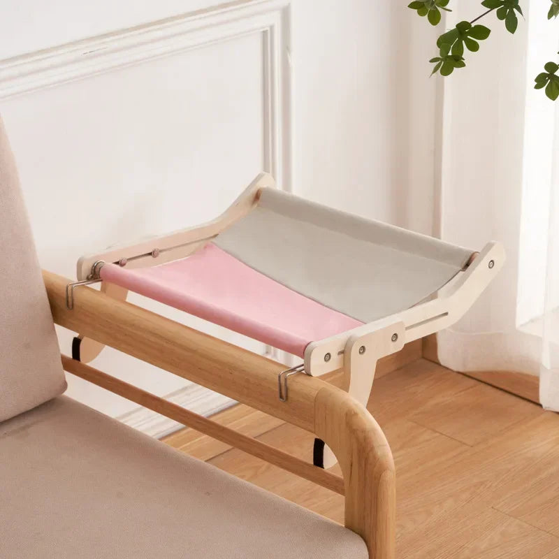 Cama Colgante para Gatos – Ventana de Madera con Lona Resistente y Lavable 🐾