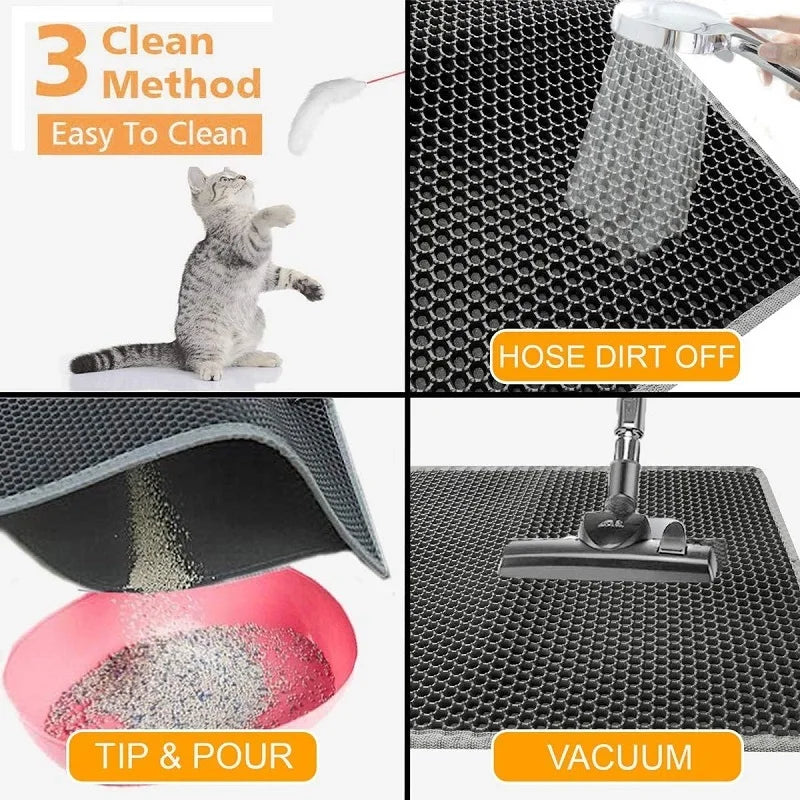 Esterilla de Arena para Gatos de Doble Capa – Antideslizante, Impermeable y Fácil de Limpiar